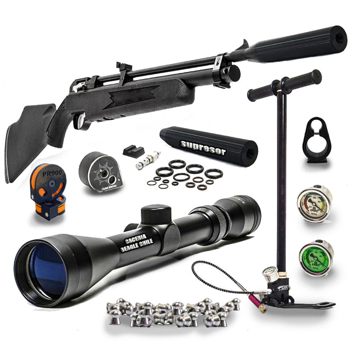 Pack Avanzado Rifle Pr900 | Supresor | Cargador de 12 | Abrazadera | Postones | Bombin | Mira